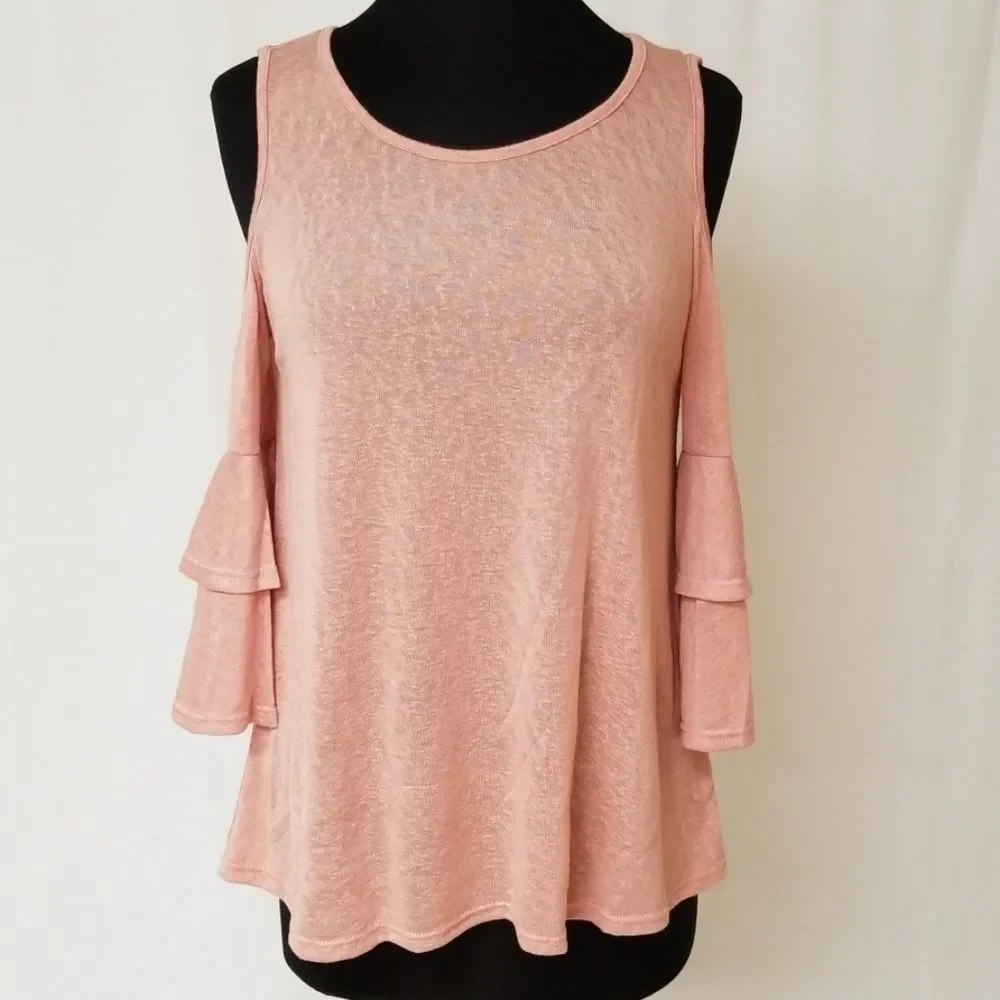 Pink Cold Shoulder Top - Picture 4 of 5